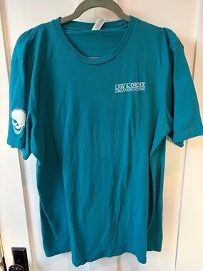 XL ‘Law and Order’ Teal Graphic Short Sleeve Tee